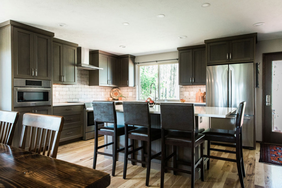 Example of a mountain style kitchen design in Seattle