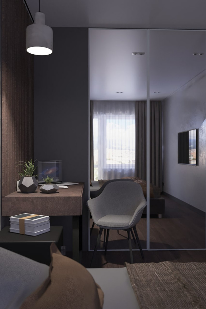 Спальня с рабочей зоной для фрилансера  S - 15 м2