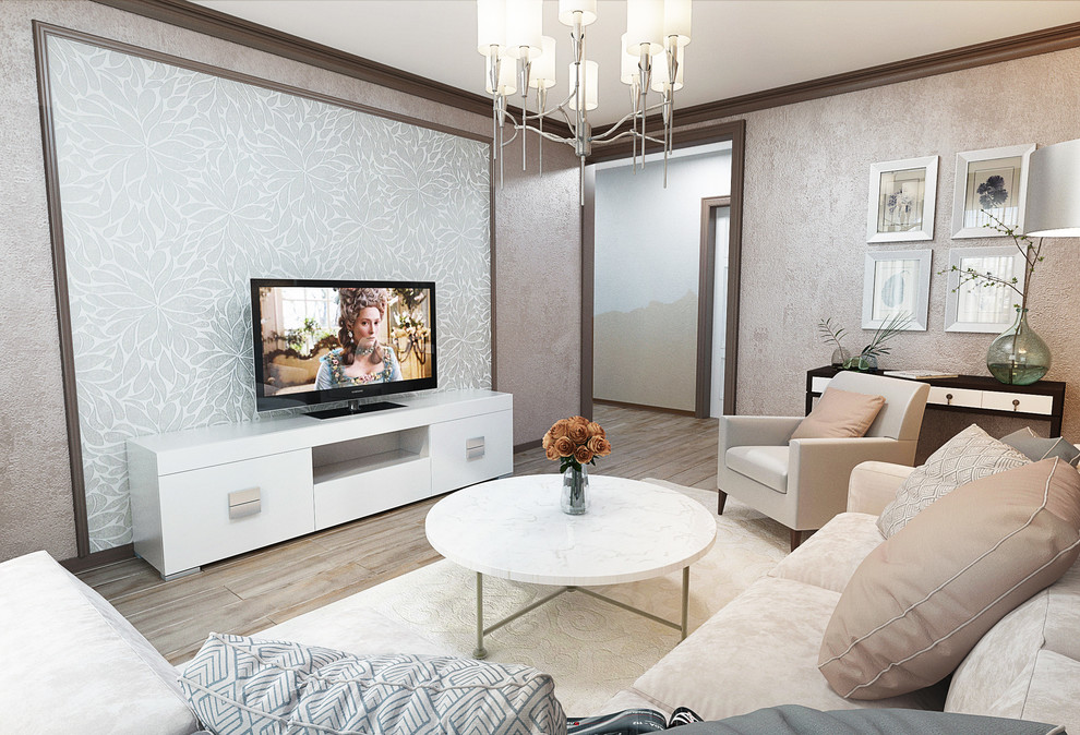 Картира в холодных оттенках с элементами неоклассики