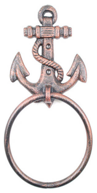 Rustic Copper Cast Iron Anchor Towel Holder 8 5 Decorative