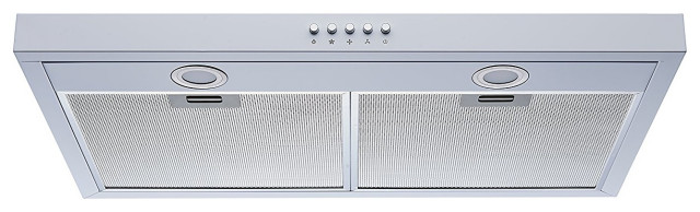 Winflo Under-Cabinet Range Hood, 301 CFM, 30", Stainless Steel, White or Black, White