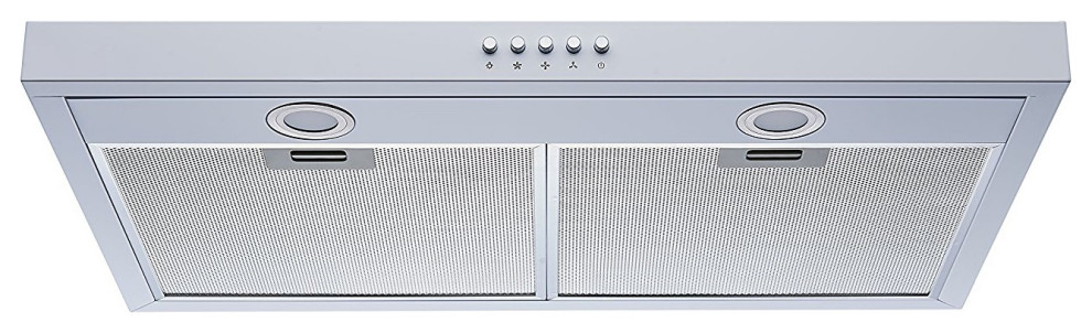 Winflo Under-Cabinet Range Hood, 301 CFM, 30", Stainless Steel, White or Black, White