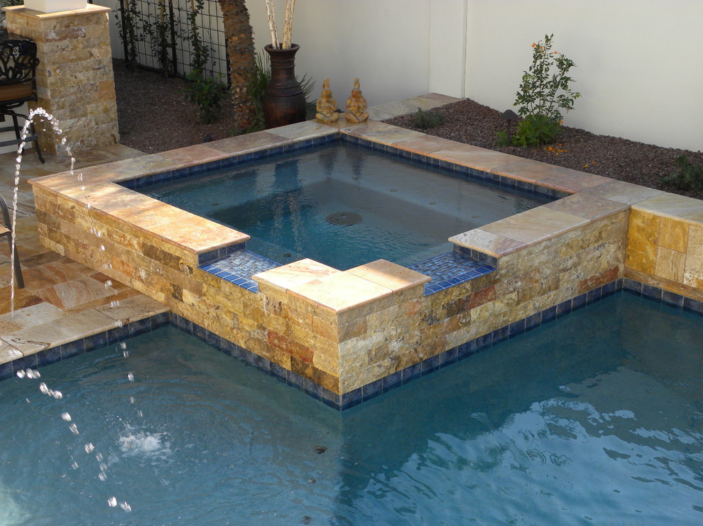 Inspiration for a mediterranean pool in Phoenix.