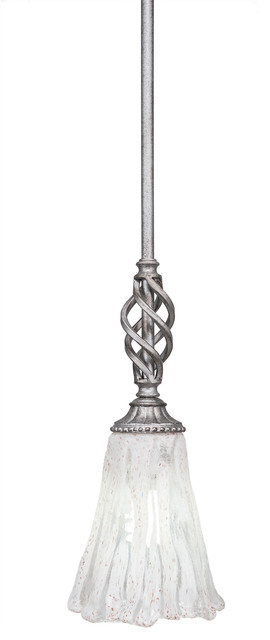 Elegante 1 Light Mini Pendant In Aged Silver (80-AS-729)