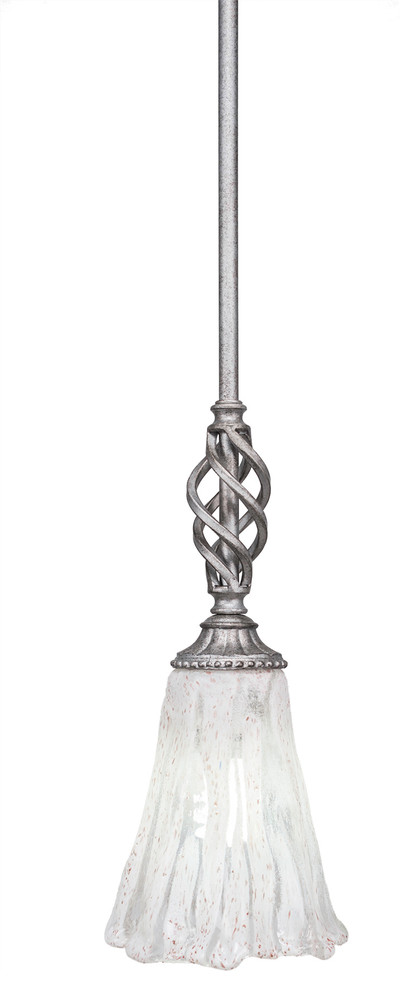 Elegante 1 Light Mini Pendant In Aged Silver (80-AS-729)