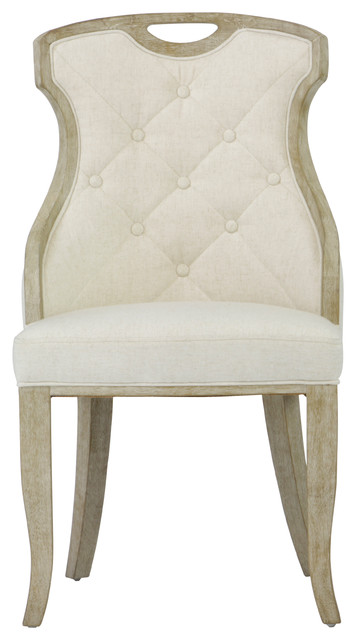 Sofia Beige Linen Back Dining Chair With Handle Set Of 2