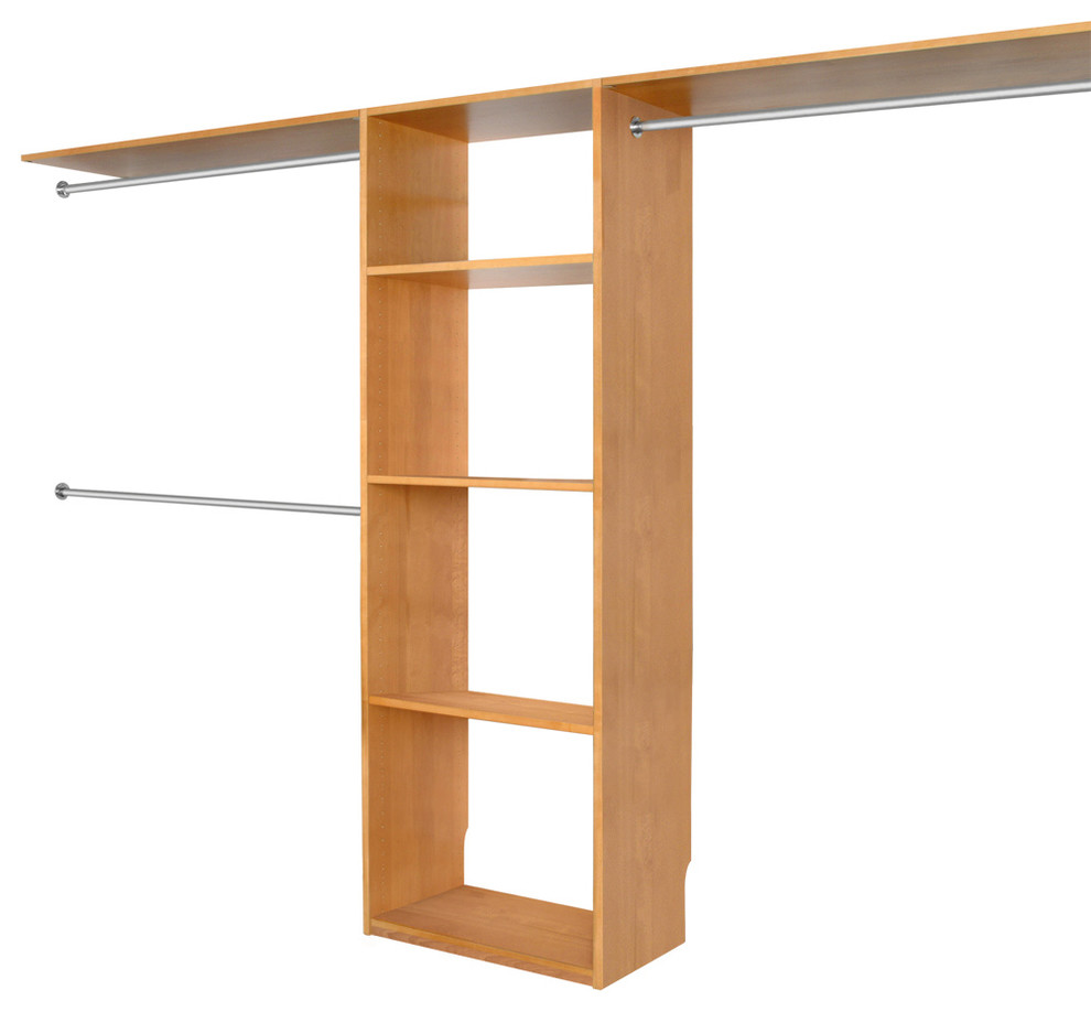 Solid Wood Closets 16" Depth Closet Organizer System, Maple Spice Finish