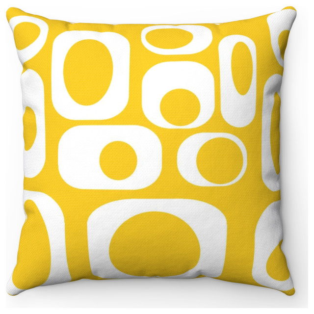 Mid Century Modern Yellow Outdoor Pillow Midcentury Outdoor