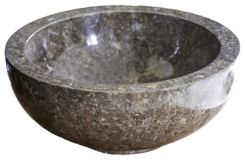 Gray Marble Bathroom Sink, Tikamoon Bahya Contemporary Bathroom