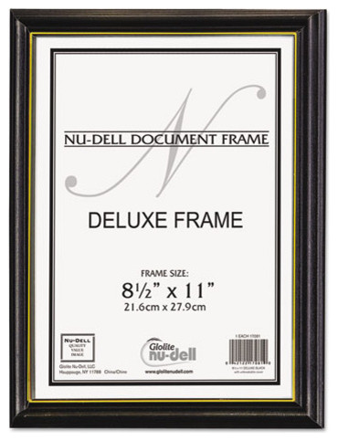 Details about / NuDell 8 x 10 Inches EZ Mount Document Frame Plastic Face Black with Gold Trim