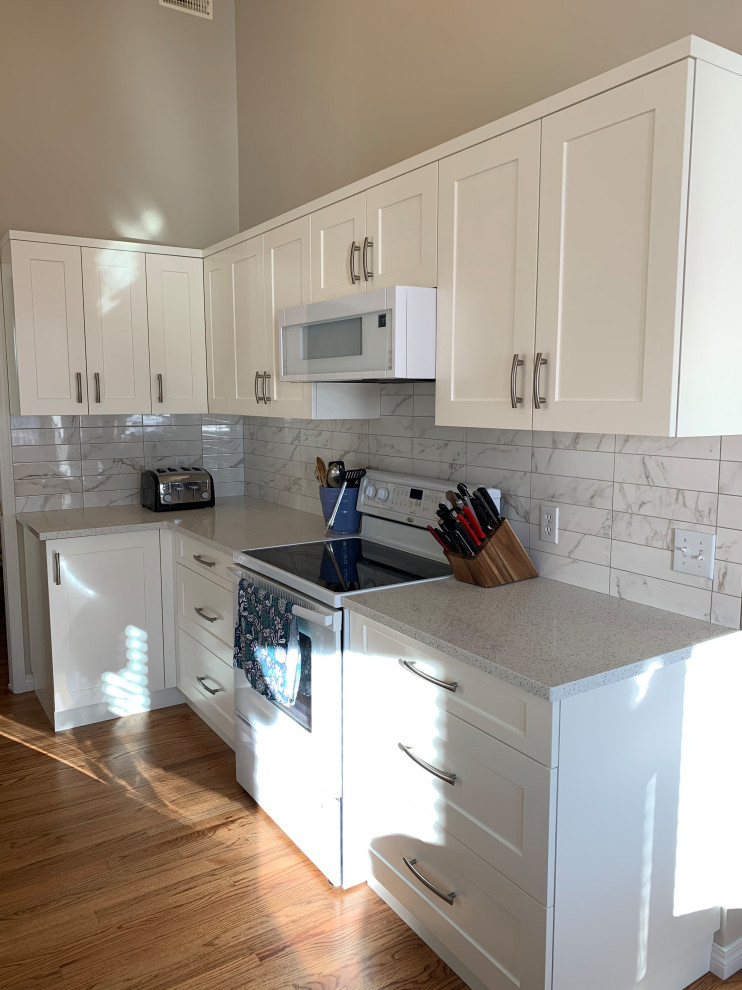 Inspiration for a transitional home design remodel in Calgary