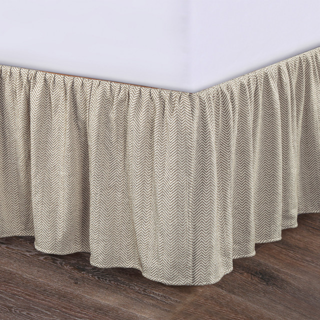 Fairfield Herringbone Bed Skirt, King Transitional Bedskirts by
