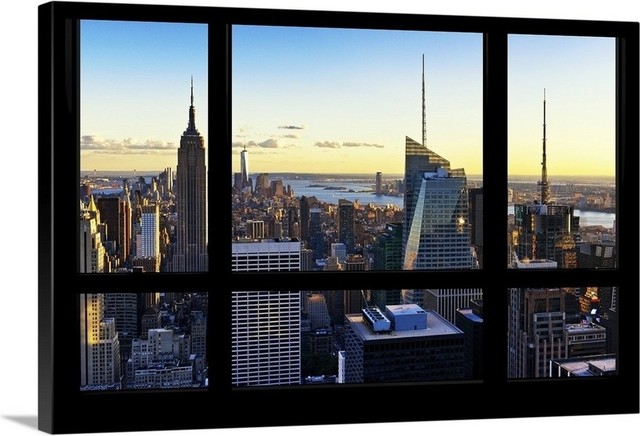 New York At Sunset View From The Window Wrapped Canvas Art Print Contemporary Prints And Posters By Great Big Canvas Houzz