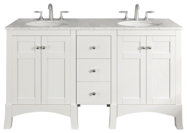 Eviva New Jersey 60" White Bathroom Vanity - Transitional - Bathroom ...