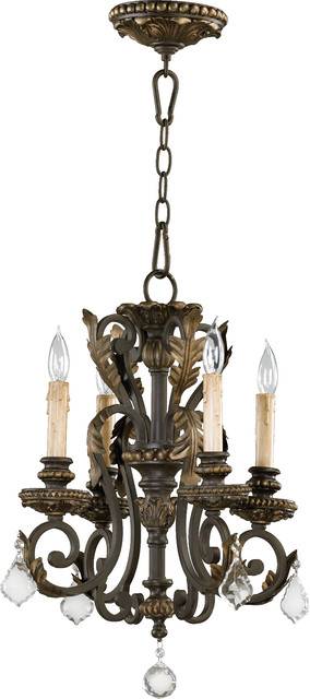Rio Salado 4-Light Chandelier, Toasted Sienna With Mystic Silver