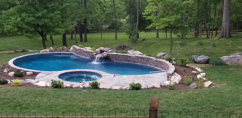 Example of a mountain style pool design in DC Metro