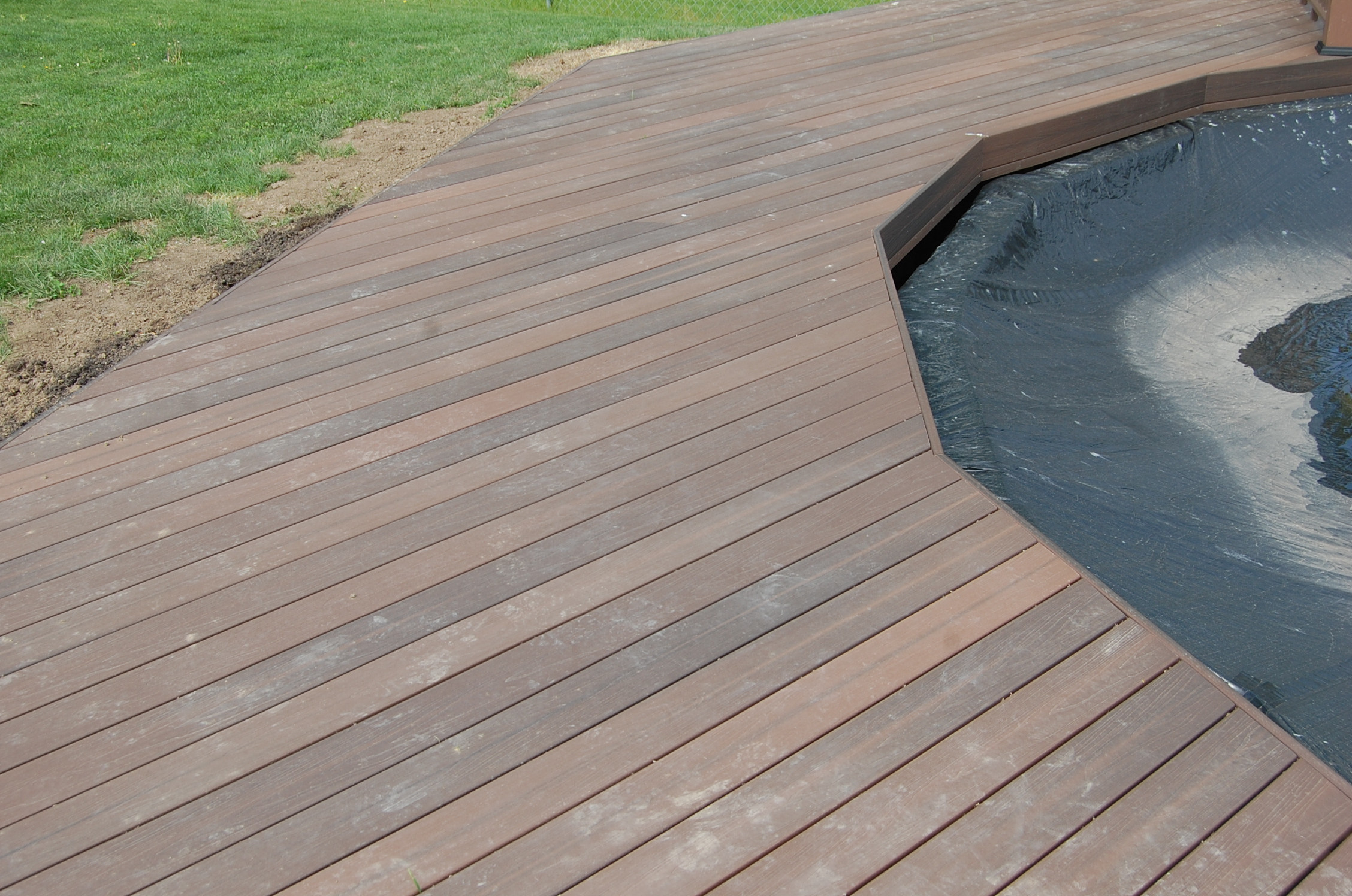 Composite deck around pool