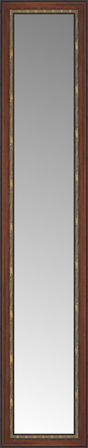 16"x68" Custom Framed Mirror, Ornate Brown