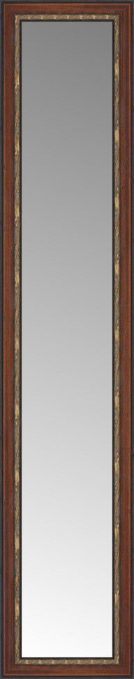 16"x68" Custom Framed Mirror, Ornate Brown