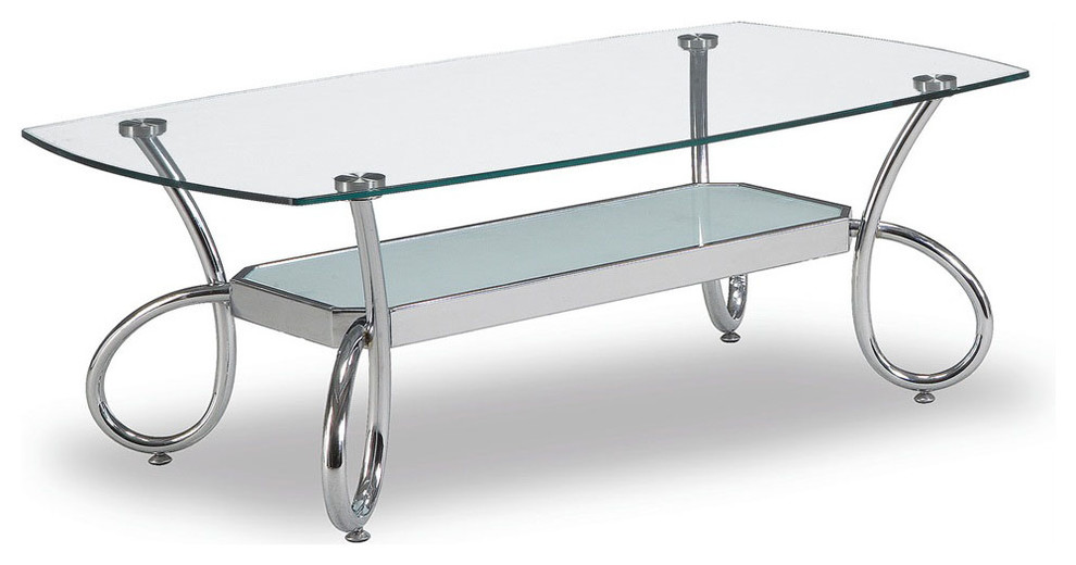 559C Coffee Table in Clear/Silver