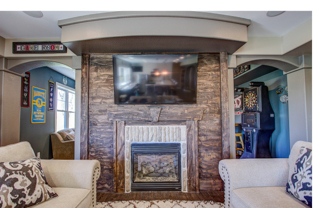 Custom Home Build transitional-living-room
