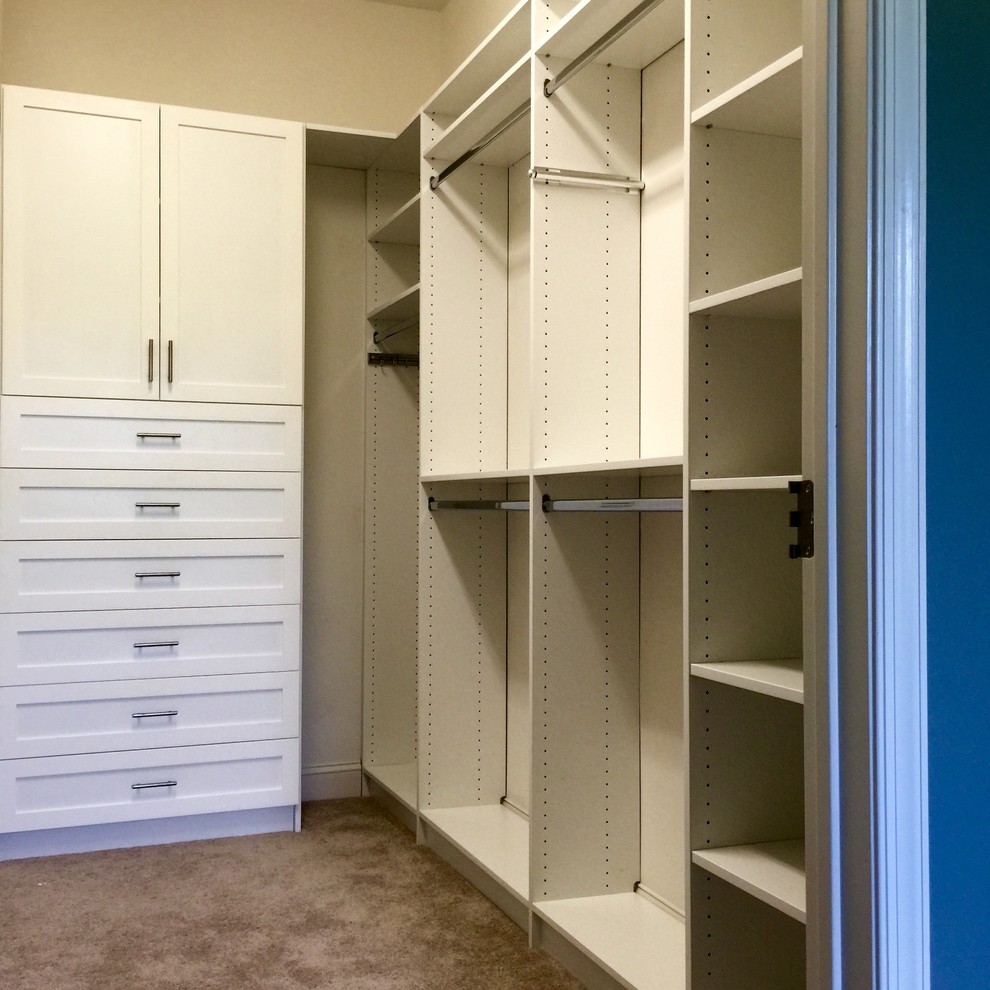 White Custom Closet with 5 piece drawer fronts & doors - Monroe, NJ