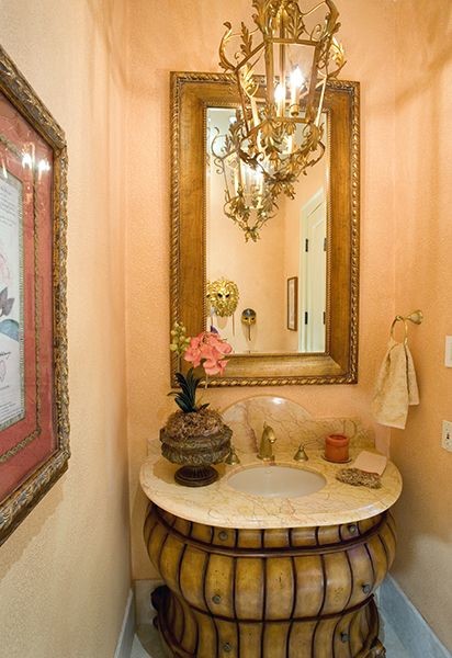 This is an example of a mediterranean powder room in San Francisco.