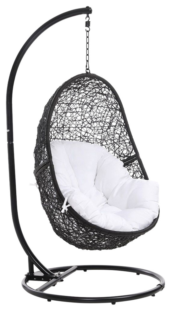 black and white swing chair