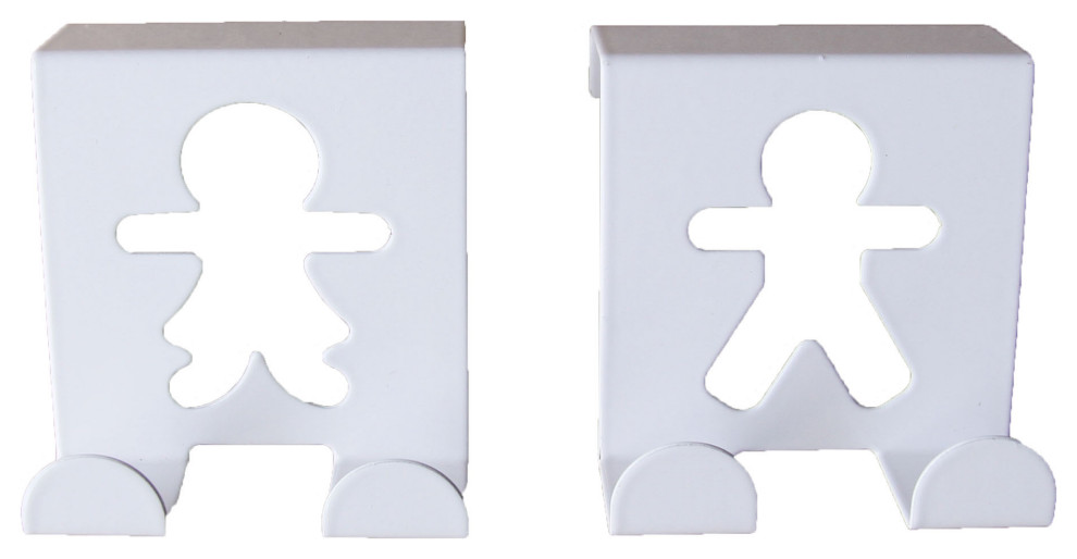 Brushed Stainless Steel Over Closet Door Hooks Fellow Couple, Set of 2