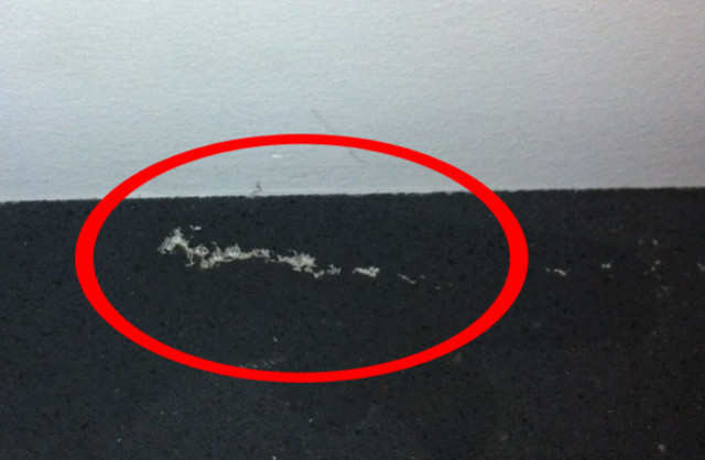 gouge, chips, gap in silestone countertop installation