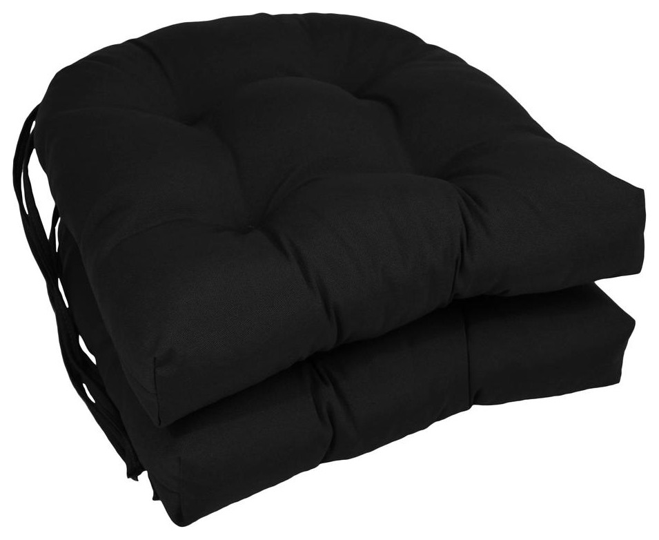 16inch Solid Twill Ushaped Tufted Chair Cushions (Set of 2