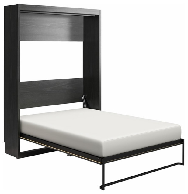 Pemberly Row Engineered Wood Queen Murphy Wall Bed With Mattress in ...