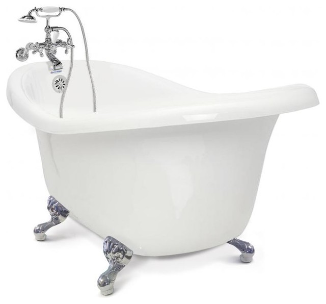 Chelsea Collection Slipper Tub, Chrome Feet Traditional Bathtubs