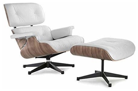 Clic Lounge Chair And Ottoman Replica White Italian Leather White Italian Leather