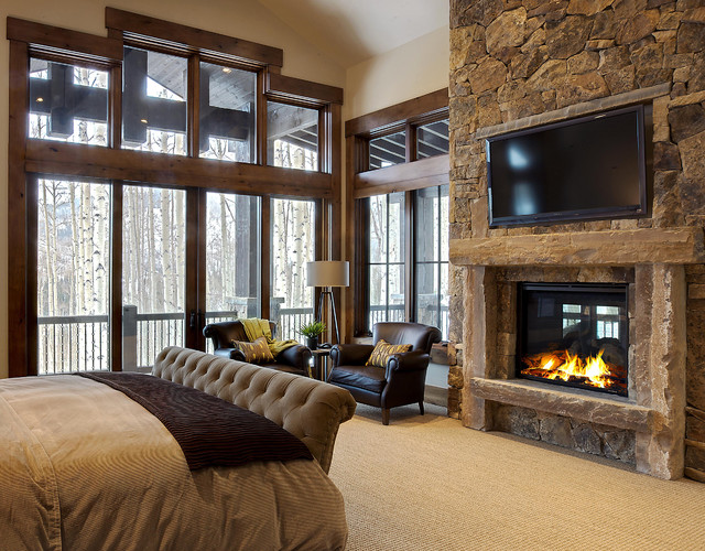 177 white pine - new build rustic-bedroom