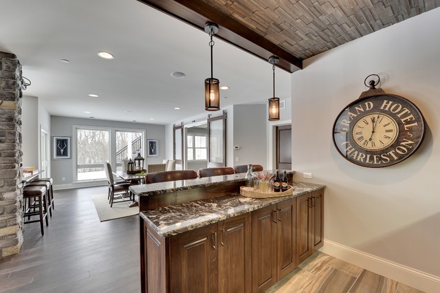 Deer Run transitional-home-bar
