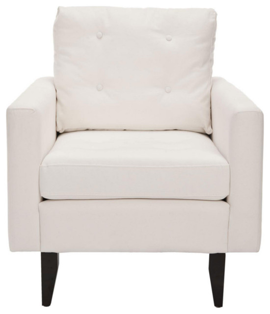 Rodney Mid Century Modern Club Chair, White Modern Armchairs And