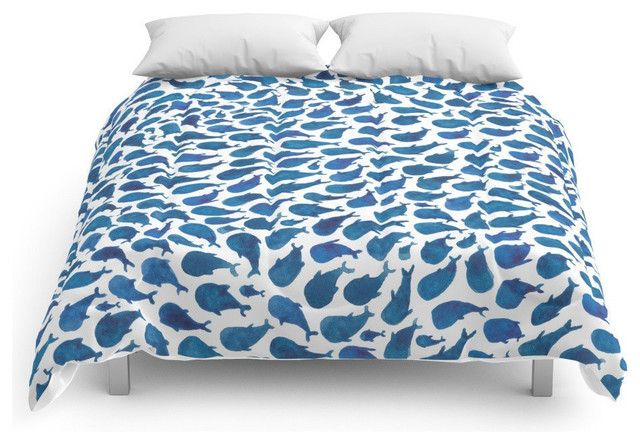 Blue Whales Comforter Beach Style Comforters And Comforter