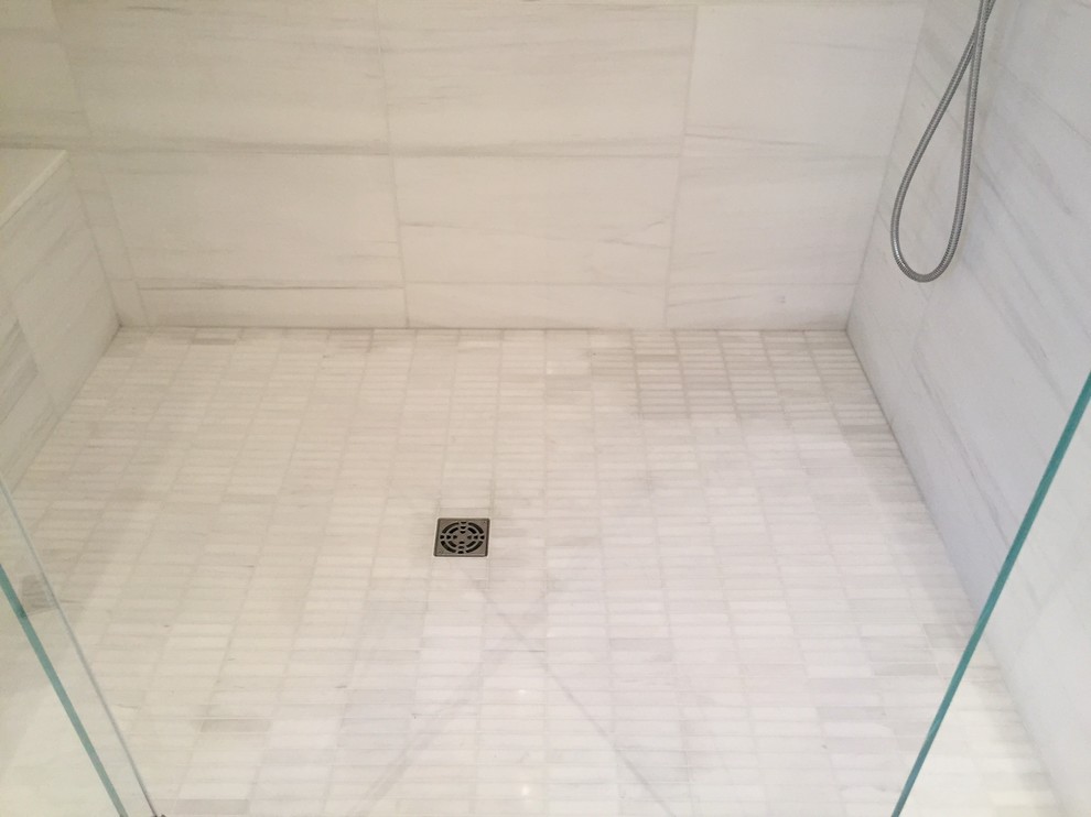 Discolored shower floor