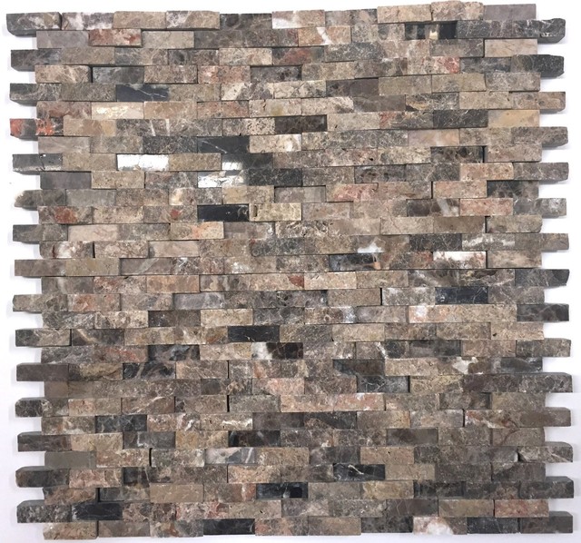 Scabos Split Face Travertine Tiles Reviews Houzz Natural Stone Emperador Splitface Mosaic Tile Sheet Dark Brown Marble