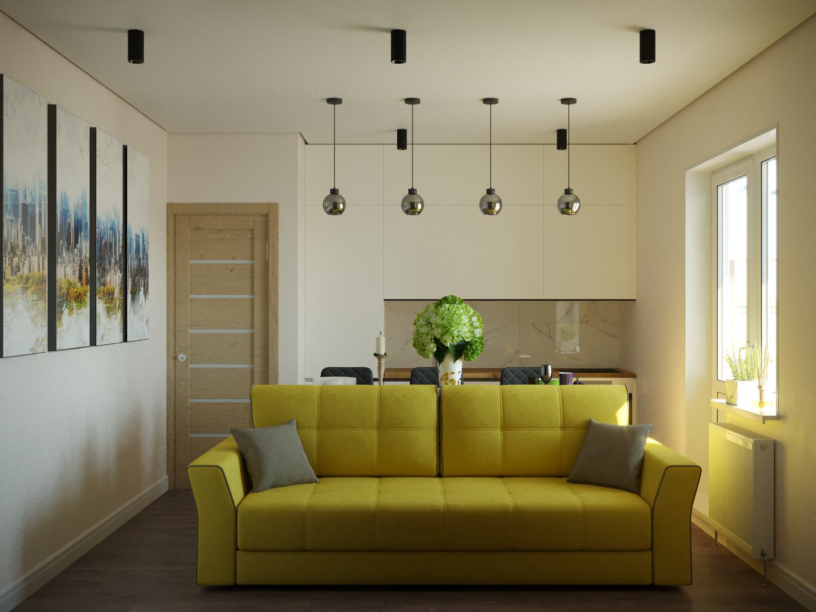 Дизайн-проект однокомнатной квартиры.