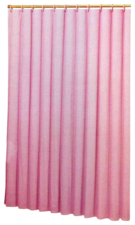Vinyl Shower Liner With Magnets And Grommets, Rose Pink