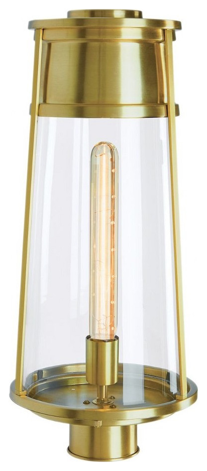 Norwell Lighting 1247-SB-CL Cone - 1 Light Outdoor Post Lantern In Modern Style