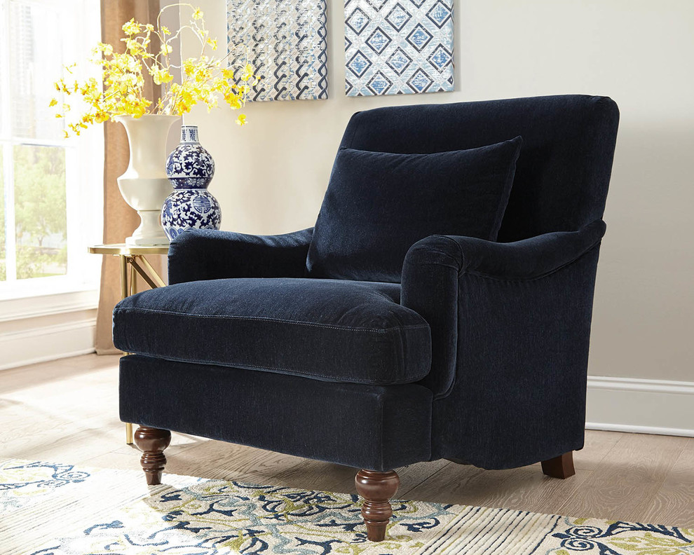 Emma Mason Signature Blanch Chair in Midnight Blue Traditional