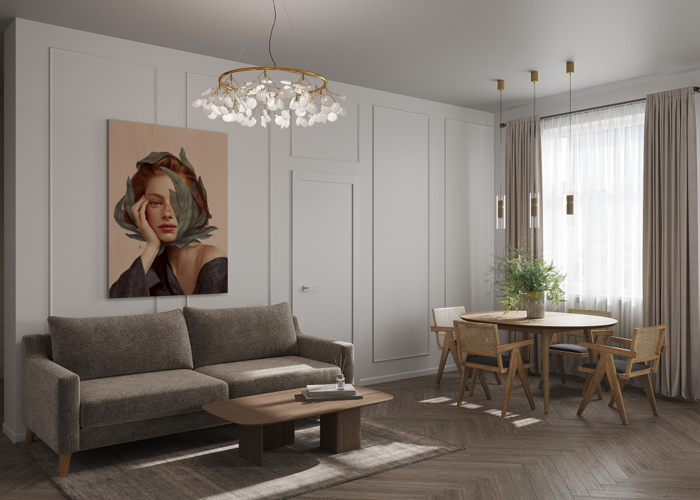 Кухня-гостиная в сталинке