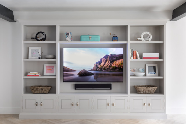 Bespoke built in media units - Design and Build contemporary-living-room