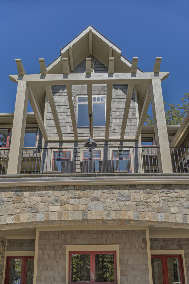 Example of a transitional home design design in Charlotte