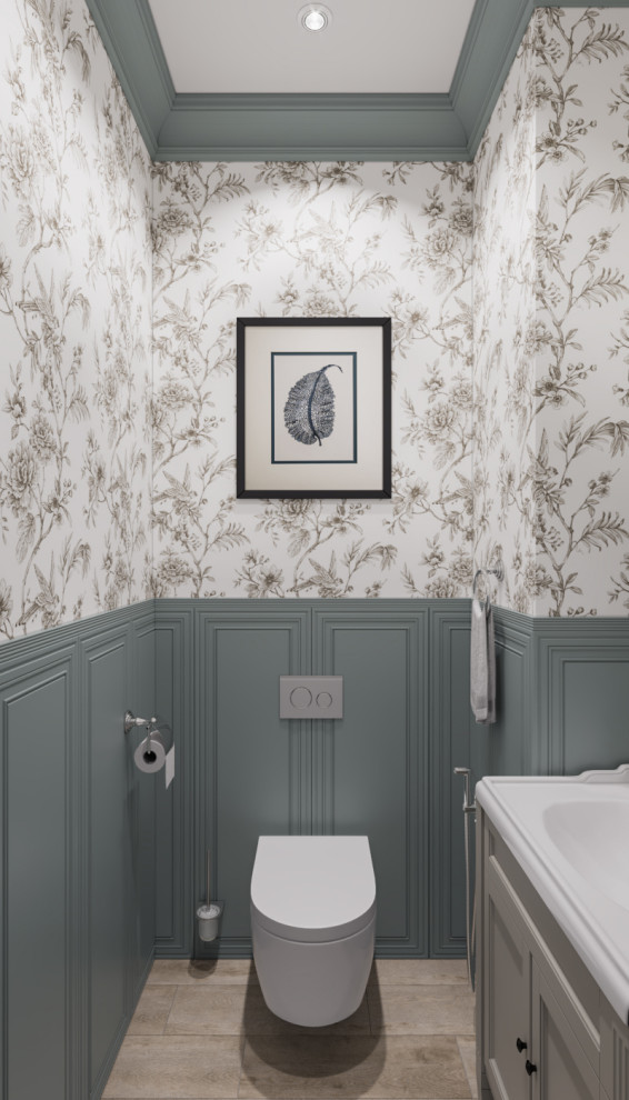 Дизайн интерьера в неоклассике с зелеными акцентами