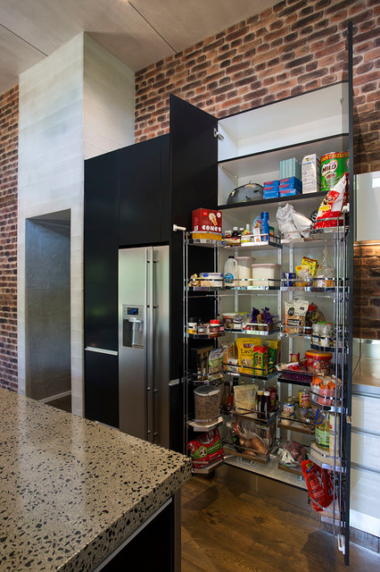 Tandem pantry with pull-out shelves - Industrial - Christchurch - by  Mastercraft Kitchens New Zealand | Houzz