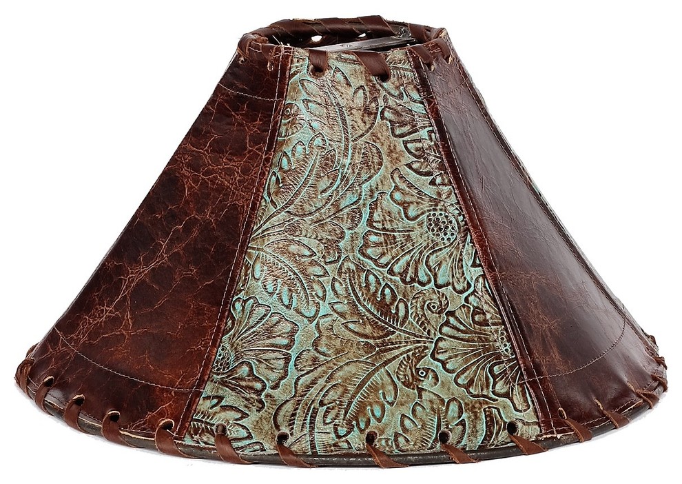 Western Embossed Leather Lamp Shade Southwestern Lamp Shades By   Home Design 